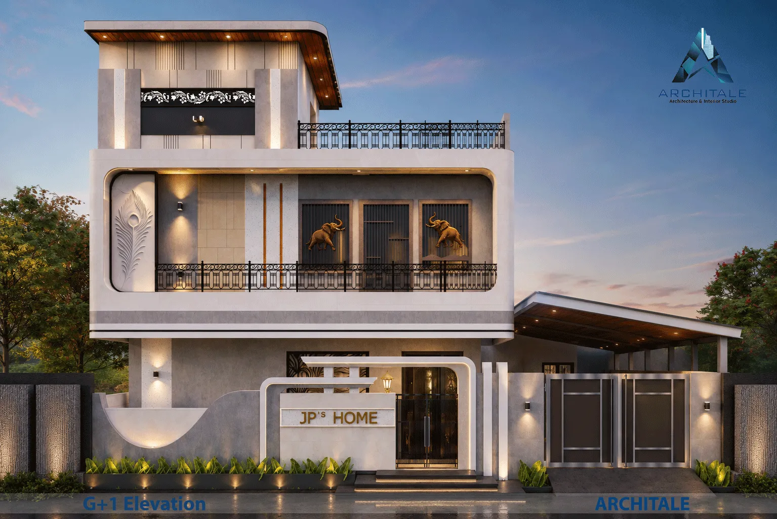 Traditional Theme Residence — Elevation Render Revised