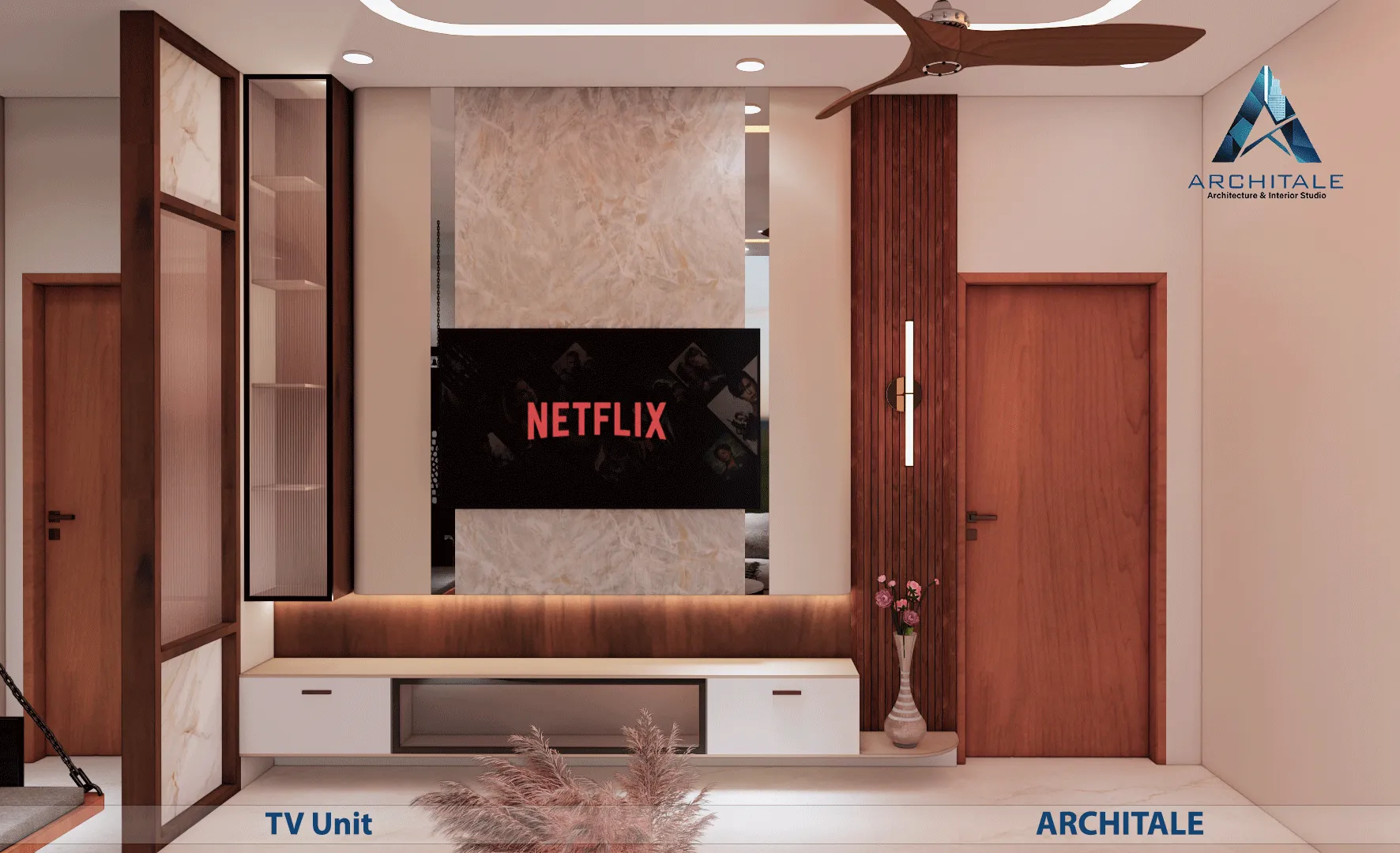 2BHK Interior Project — Hall Tv Unit